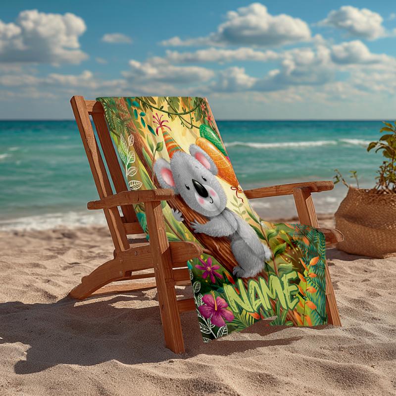 Personalisierbares Ultra-Weiches Strandtuch mit Koala-Motiv, Ideal für Pool - Camping, Tauchen - Perfekter Reisebegleiter, Lebendiges Strandtuch.
