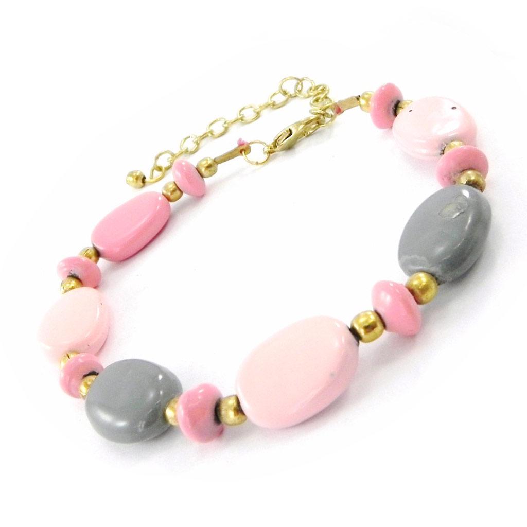 Les Trésors De Lily [I5868] - Designer Bracelet 'Kilimanjaro' Pink Gray