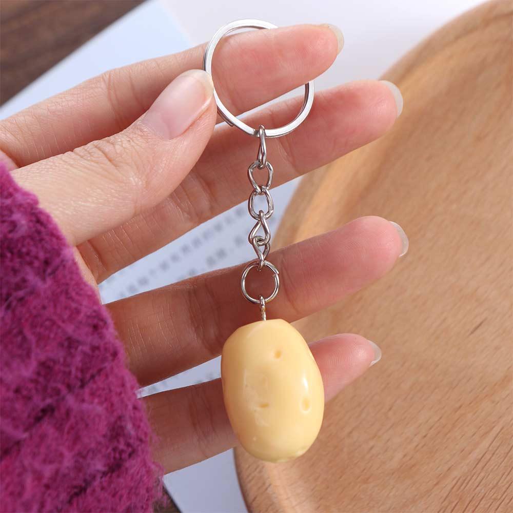 Mangosteen Mangosteen Model Pendant Potato Food Keychain Simulation Potato Keychain  Backpack Decor