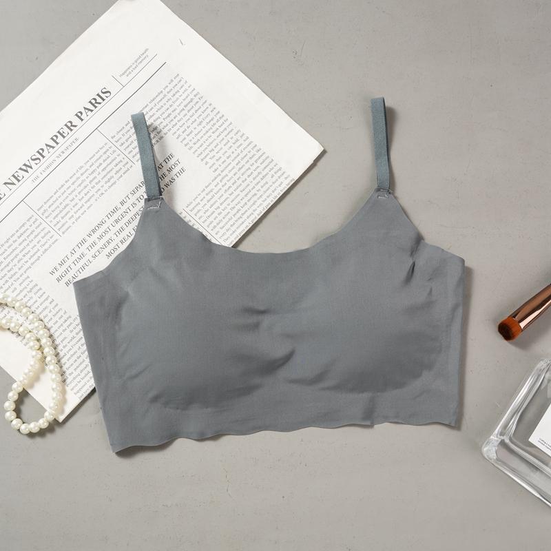 Sommer Dame Push Up Ice Silk Sømløs BH Polstret Undertøy Tynne BH-er Lingeri Bralette