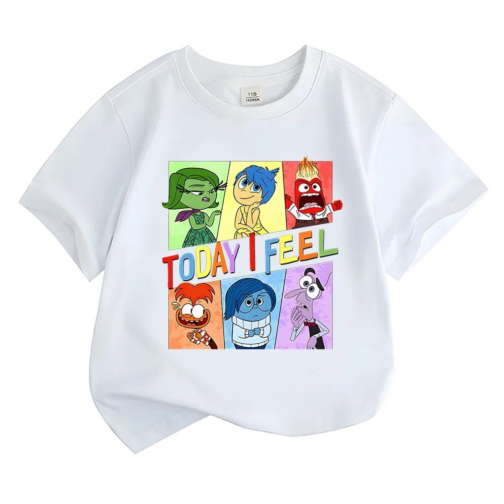 2025 Kids Summer T-shirts Girls/Boys Cotton Short Sleeve Funny Inside Out 2 Print Tshirt Streetwear T Shirts Tops Cartoon Camisetas