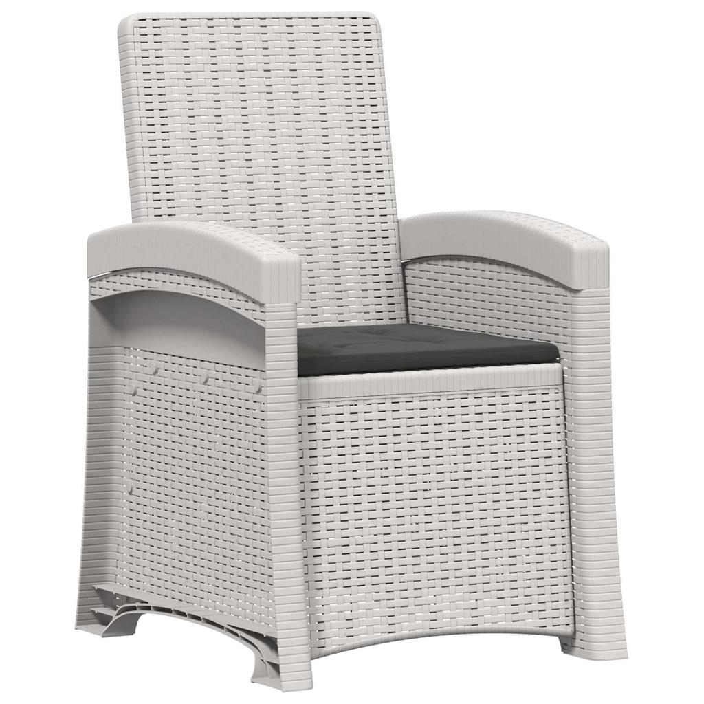 Garden Recliner Rattan Look 2 pcs White and Anthracite PP