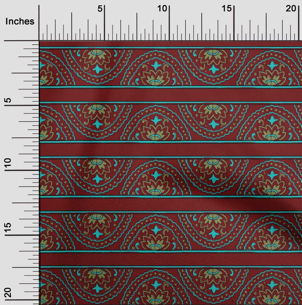 oneOone Cotton Flex Fabric Floral Block Print Fabric BTY 40 Inch Wide
