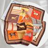 New Fashion Big-name Orange Horse Printing Square Scarf Simulation Silk Texture Scarf Women Wear 71 * 71 Silk Scarf