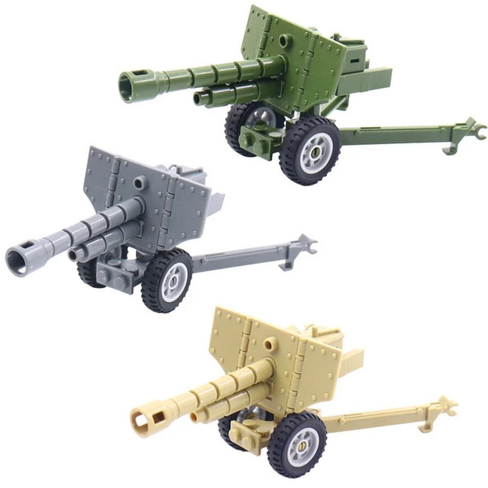 WWII Building Blocks Military Weapons Police Soldier Figure Accessories Model Brick Gun Cannon Launcher Bunker Outpost Toy X017