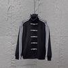 Mens Modern Chinese Style Suede Jacket With Triple Stripe Detail Stand Collar Sporty Outerwear