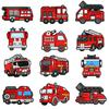 9-12 Stück Cartoon Feuerwehrauto Flamme Feuerwehr Schuhanhänger PVC Dekorationsschnalle Sandale Abnehmbar Wasserdicht Als Weihnachtsgeschenk