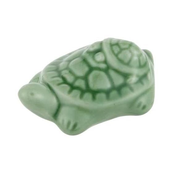 Tatara Chopstick Rest, Baby Turtle on Mother Turtle Chopstick Rest, Green, Porcelain, Made in Japan