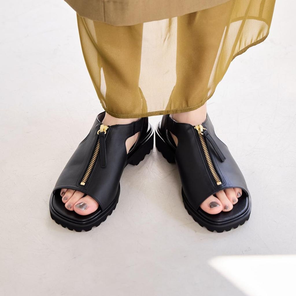 HIMIKO/Himiko/Center Zip Platform Sandals/651207 Black 225