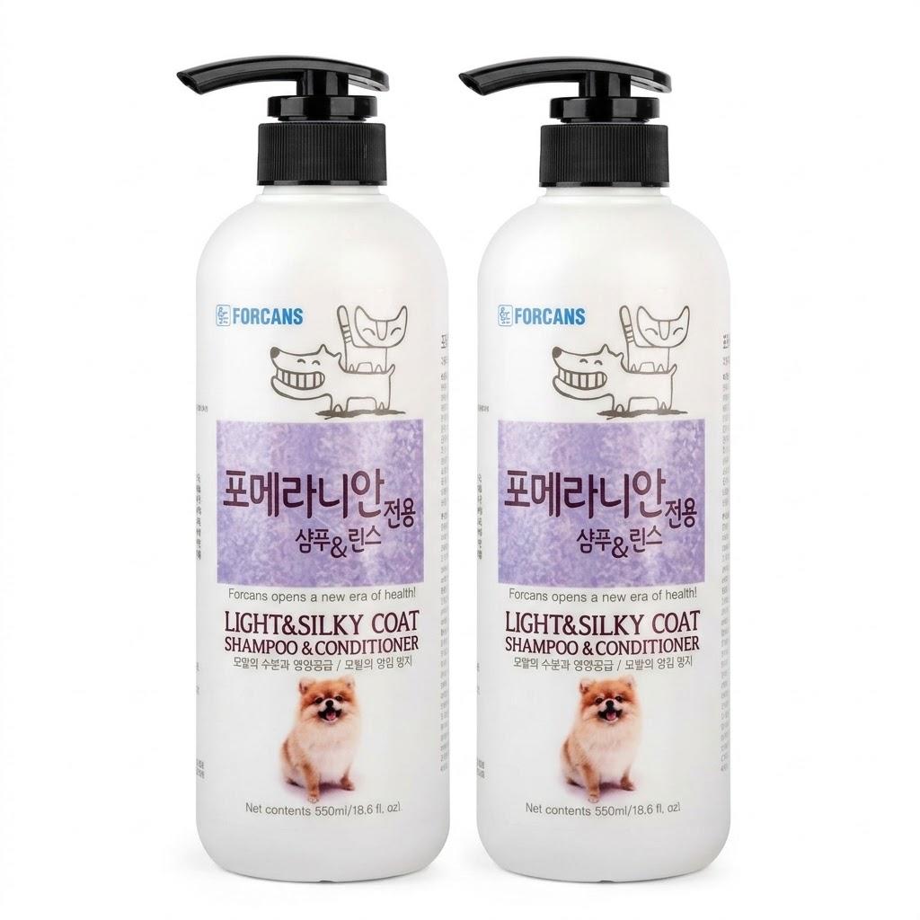 [Forcans] Szampon i odżywka dla psów rasy szpic miniaturowy 550ml, Koreański szampon dla zwierząt