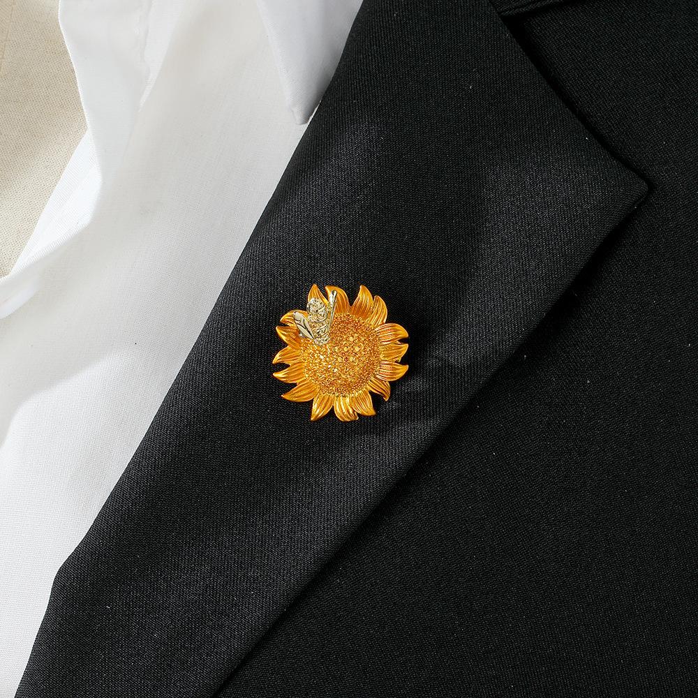 Умная Брошь-значок Подсолнух и Пчелка, Светлая Роскошь Пасторальный Стиль Нишевый Характерный Значок
