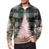 Men's Loose Casual 1/4 Zip Sweatshirt Fashion Printed Long Sleeve Top With Pockets