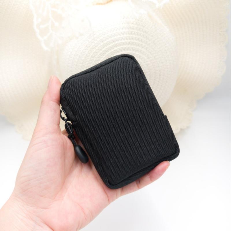 Mini EDC Pouch Soft Lightweight Nylon Storage Bag Mini Pocket Wallet for Student Daily Carry Coin Key Card Earphone Use