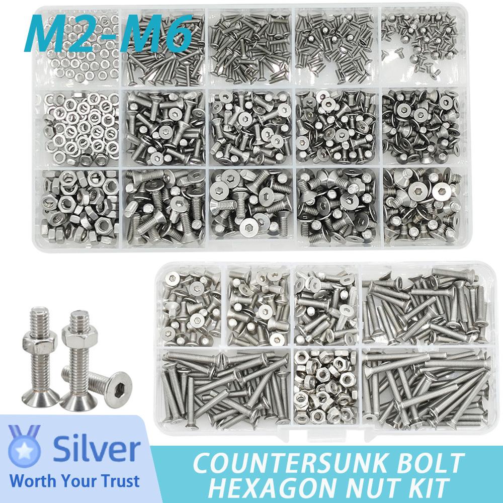 

M2 M3 M4 M5 M6 304 Stainless Steel Countersunk Nuts Bolts Set Hex Hexagon Bolt Screw Kit Machine Screws Fairing Motorcycle Bolt