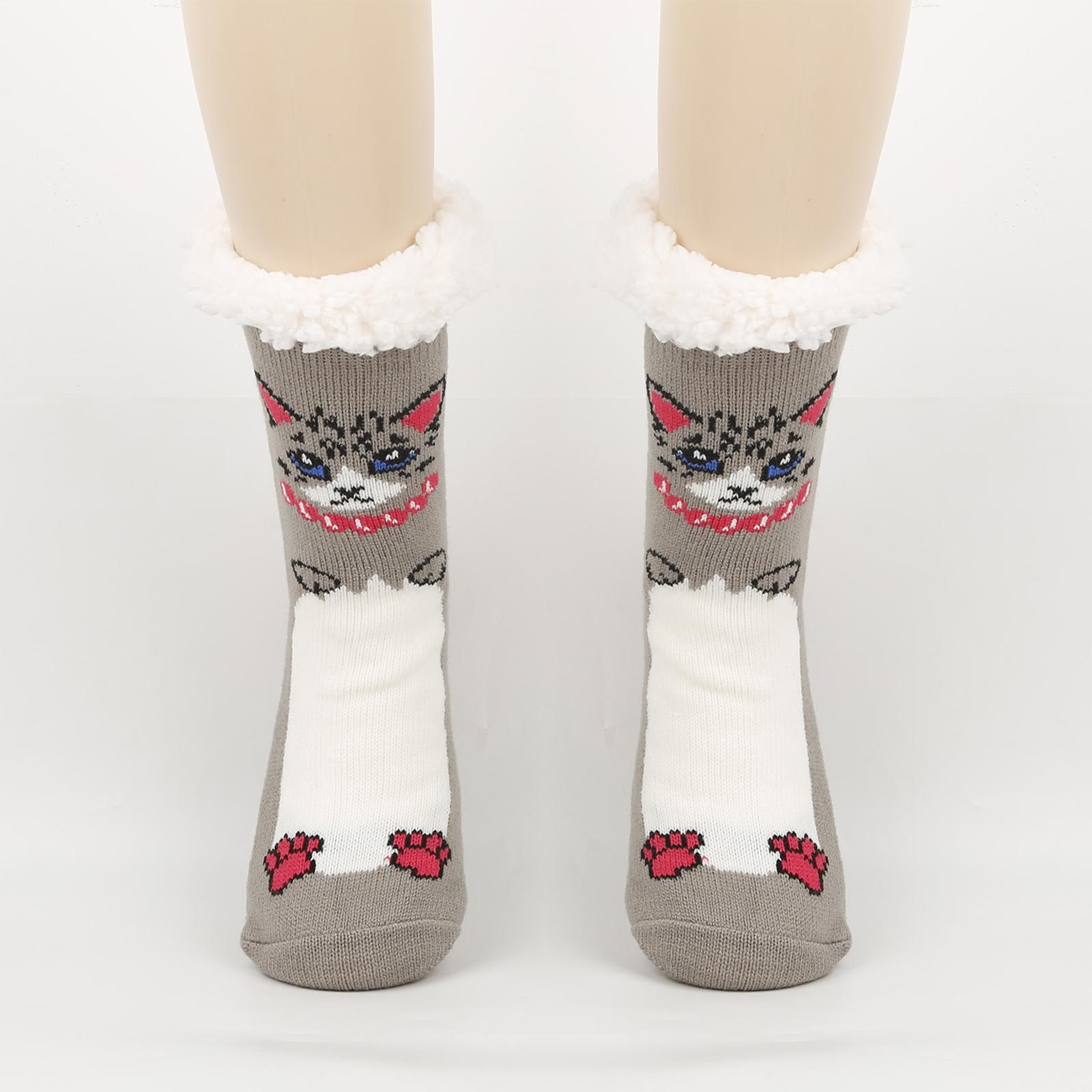 

Women s Foot Covering Warm And Velvet Socks Cute Sleep Socks Home Mid Tube Floor Socks One Size