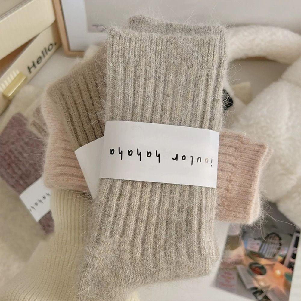Thick Winter Warm Velvet Socks Cashmere Sleep Home Socks Soft Long Socks  For Women