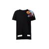 Camiseta de Manga Corta con Logo Bordado para Hombre Tops Negro CM10082405