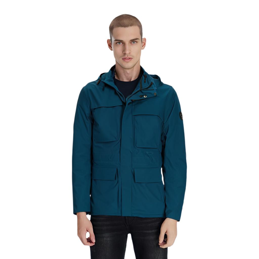 Timberland Windproof Warm Multi-Pocket Hooded Cotton Jacket Men Outerwear Medium-Blue A5TPNBZ4