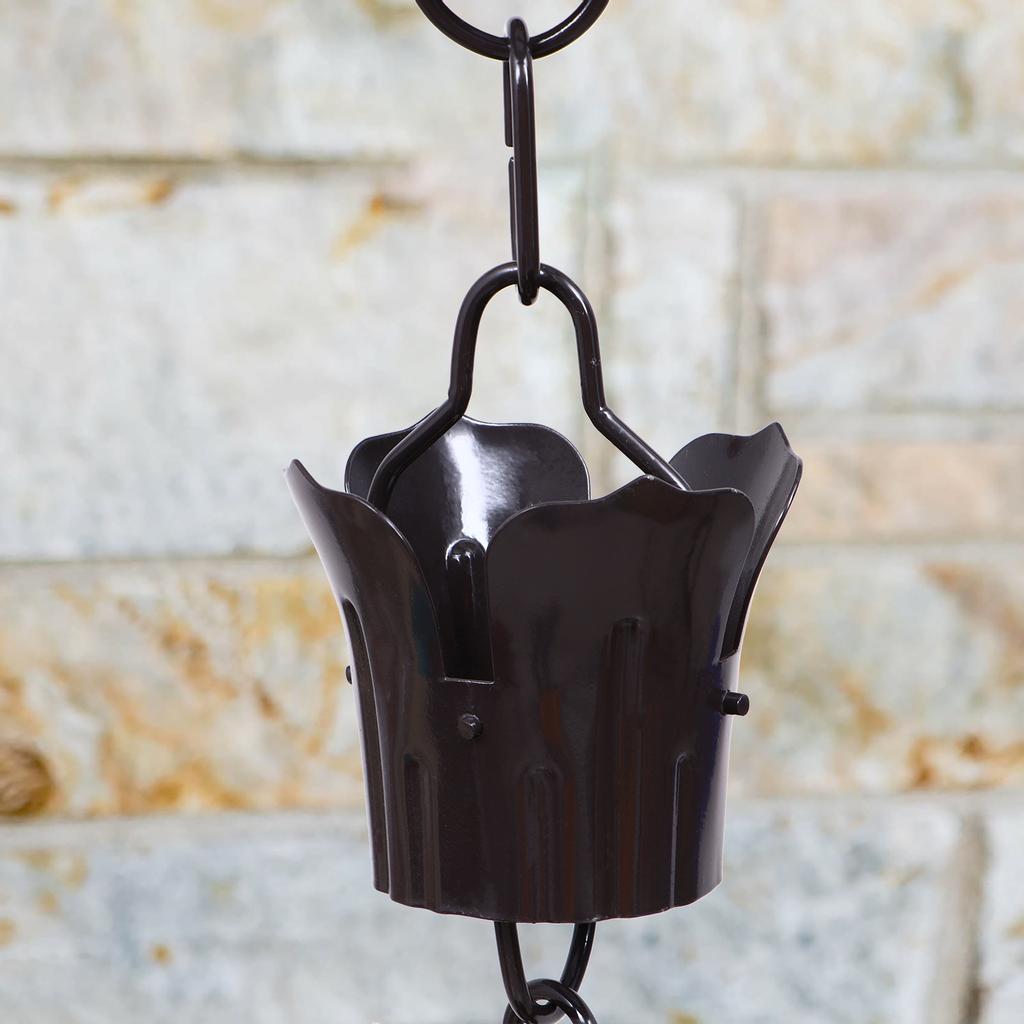 1M Elegant Rain Chain Large Petal Design Weatherproof Long-Lasting Rainwater Diverting Chain for House Gutter