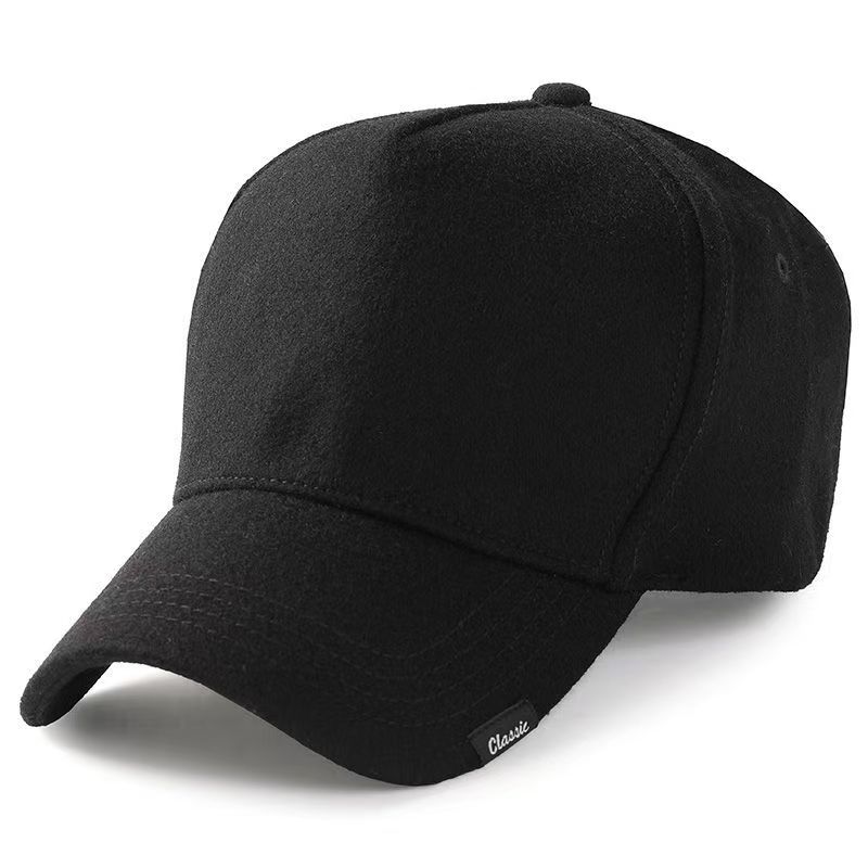 Big Size Aunumn Winter High Top Woolen Baseball Cap Outdoors Adjustable Snapback Outdoors Keep Warm Korean Version Truck Hat