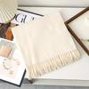 New model with solid color scarf women's autumn and winter thickened warm New Year's red scarf dual-purpose shawl