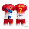 2026 Summer New Ronaldo # 7 Football Jersey Sports Fan Training Shorts Sleeve T-shirt and Shorts Set Sportswear Family Kids Tees