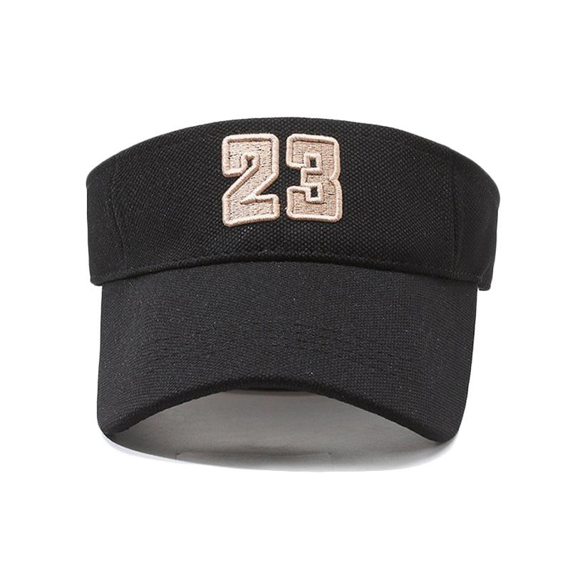 Men Women Summer Embroidery Digital Empty Top Hat Sunscreen Sunshade Cap