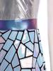 Womens Halloween Alien Astronaut Costume Gradient Sequin Metallic Shiny A-Line Dress