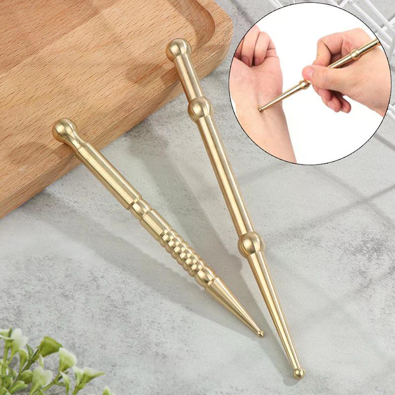 1Pc Pure Brass Facial Massage Pen Eye Trigger Point Massage Pen Reflex Therapy Stimulator Acupoint Massager Tool