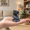 Desktop Dragon Decoration Head Figurine, 3D Printed Fantasy Statue, Mythical Black Sculpture Animal for Home Office Desk Decor, Gift Collectors Scale