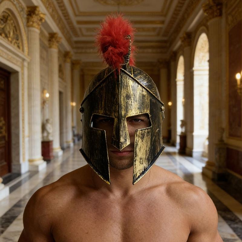 Plastic Spartans Helmet For Adults Lightweight Roman Fighter Costume Accessory Perfect For Halloween Parties And Cosplay