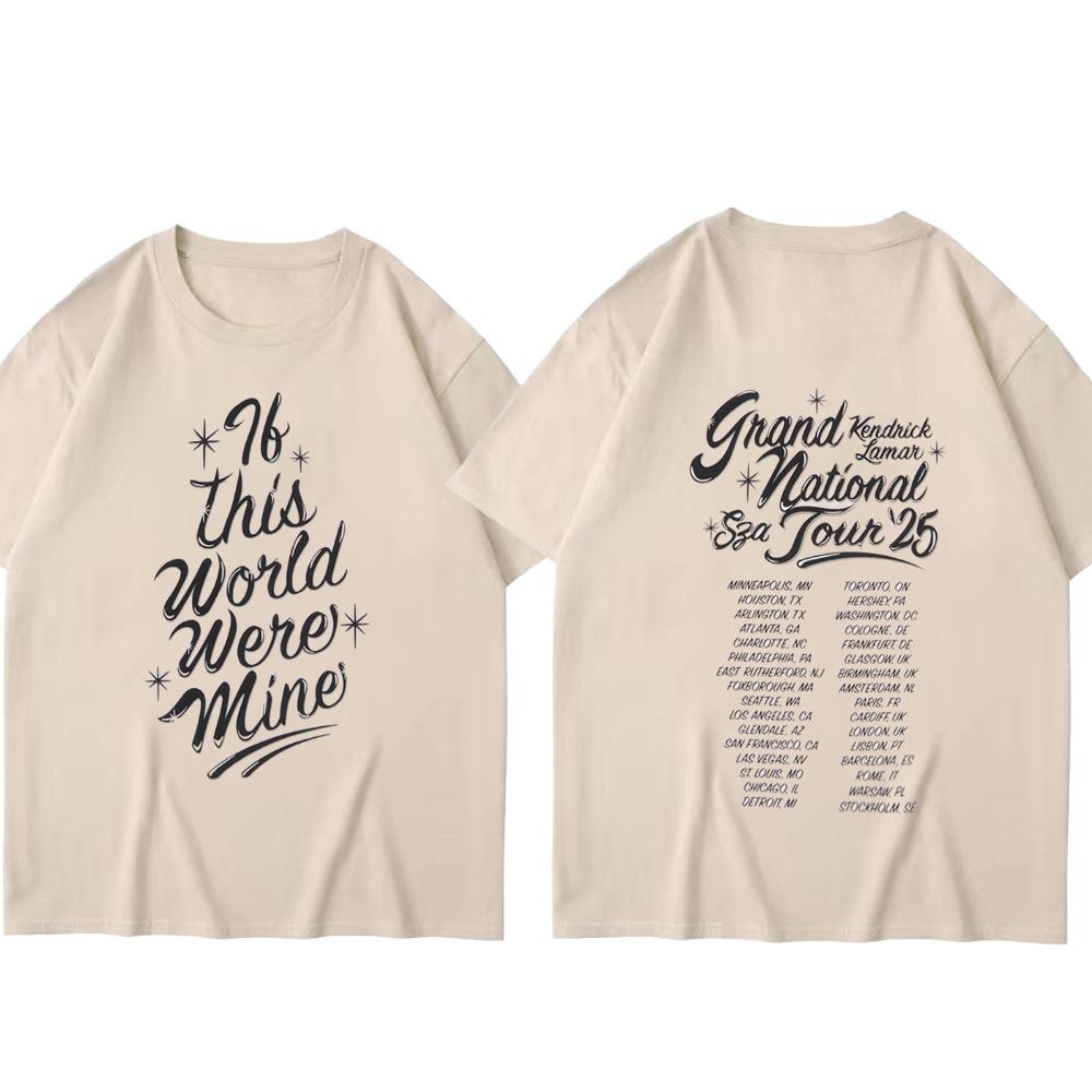 Rapperka SZA Grand National Tour Potiskové tričko Vintage Punk Unisex Oversized Pánské Hip Hop Harajuku Bavlna Kulatý výstřih Topy Tričko