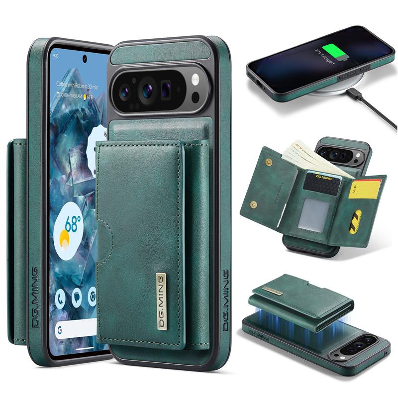 2 in 1 Detachable Magnetic Flip Leather Phone Case for Google Pixel 10 Pro XL Pixel 9 Pro Pixel 8 Pro Vintage Wallet Card Pocket Back Cover Coque