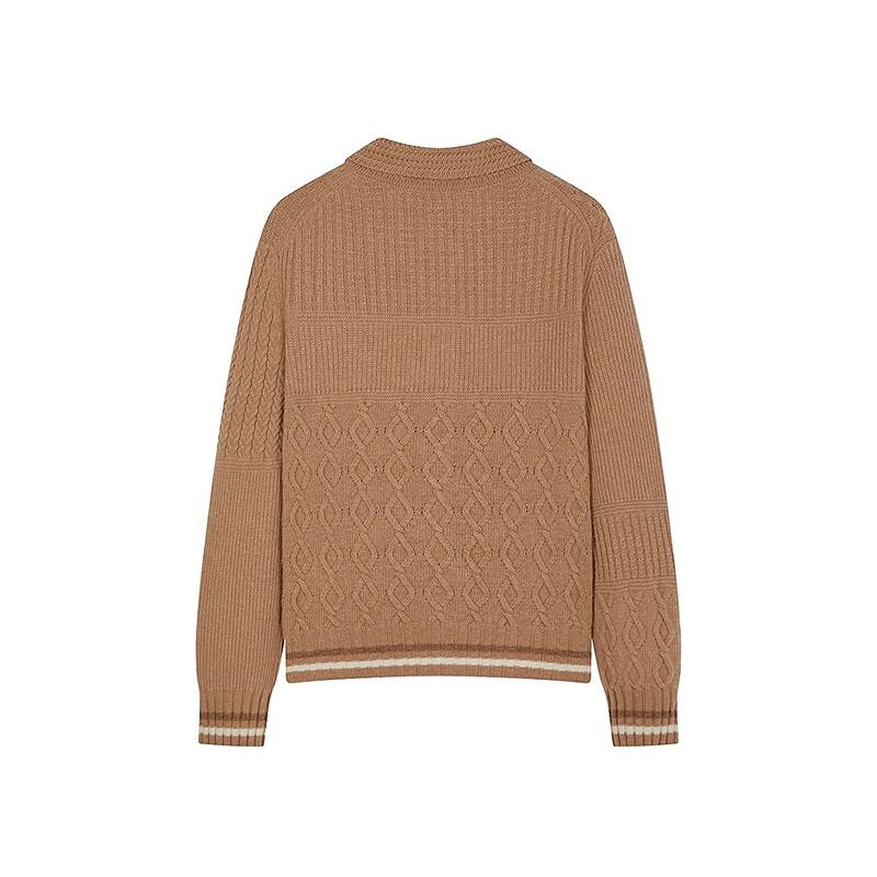 Teenie Weenie Women's Polo Collar Colorblock Knit Cardigan