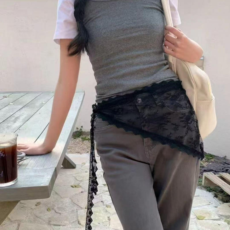 Lace Triangle Headscarf Fashion Versatile Hair Scarf Bandanas For Women Girls Kerchief Multi Purpose Belts Accessories