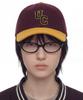 Eondeokeonteulol Unisex Autumn/Winter Flannel Color Block Soft Top Ball Cap Baseball Cap Sports Crew / Authentic B B / Wine Flannel