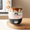 4,5 polegadas Kawaii Bear Bowl Cerâmica Kitten Rice Bowl Desenho animado Gato Café da manhã Aveia Leite Tigela Micro-ondas Seguro