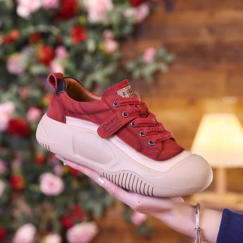 Lightweight Non-slip Versatile Sports and Leisure Shoes 2025 New Spring Thick-soled Soft-soled Breathable Mother Flat Shoes Women