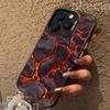 Creative Volcanic Magma Electroplate Silver IMD Case For iPhone 16 15 14 Pro Max Plus 11 12 13 Pro 7 8 Plus X XS XR Hard Cover