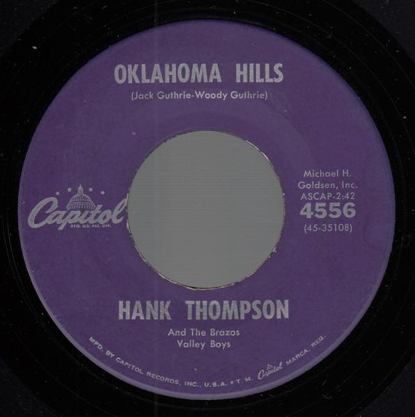 

7-дюймовая пластинка ХЭНК ТОМПСОН HIS BRAZOS VALLEY B Oklahoma Hills Teach Me How To Li 4556 Capitol Records 1961 США Кантри/Фолк Б/у