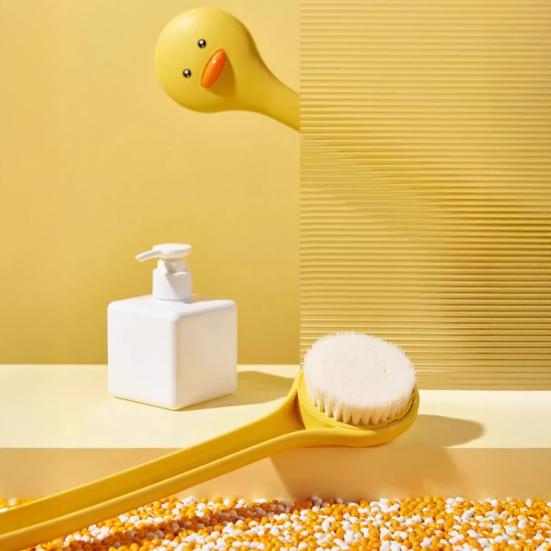 2Pcs Bath Brush Duck Design Gentle Exfoliation Deep Cleansing Bath Brush with Long Handle Ergonomic Grip Back Scrubber