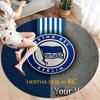 Hertha BSC Custom Name Round Area Rug,Carpet Rug for Living Room Bedroom Sofa Playroom Decor,Non-slip Floor Mat