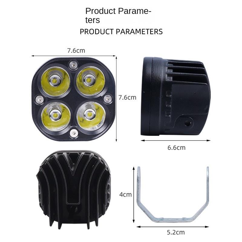 Hot Sale 40W Car Motorcycle Work Light Aluminum Alloy Black Modified 4 Inch Four-Leaf Clover Spotlight Off-Road Vehicles 12V New