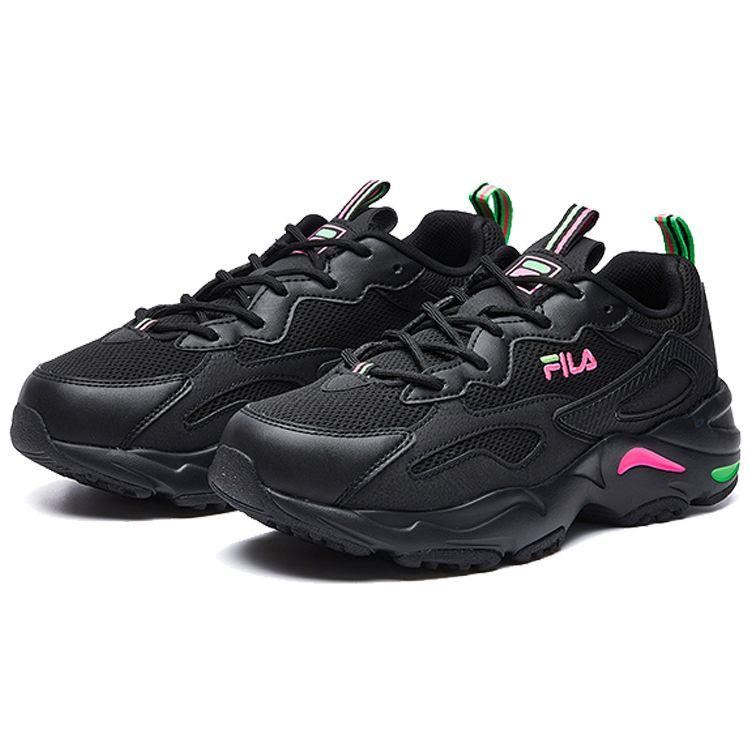 FILA Tracer PU Mesh Fabric Comfortable Versatile Low-Top Dad Shoes Women sneaker Black Pink Green F12W021116FBK