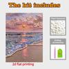 DIY Sunset Beach Pearl Diamond Art Kits Without Frame 30x40cm Gem Art Diamond Painting Kits for Adults/Beginners Gift Idea Home Wall Decor