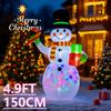 4.9FT LED Inflatable Xmas Yard Decor Snowman Candy Cane Toy Gifts Christmas Home Decoration Ornament Festive Gift Supplies Decor