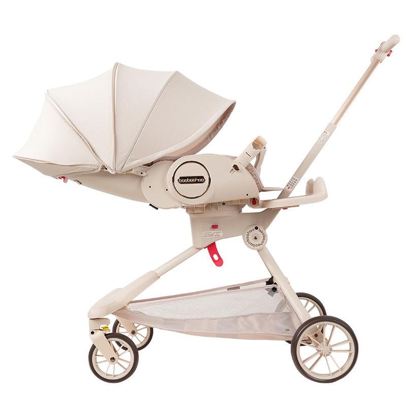 Baby walking artifact, two-way sitting and lying down, one-click folding high landscape 0-6 years old baby walking cart
