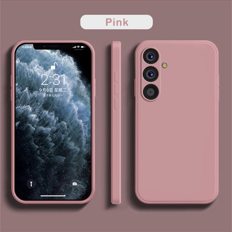 

Чохол для Samsung A54 5G Квадратний рідкий силіконовий захисний чохол для об’єктива камери Чохли для телефонів для Samsung Galaxy A54 A 54 5G М’яка задня кришка For Galaxy A54 5G рожевий
