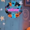 Halloween Holz Türschild, Schwarze Katze Kürbis Skelett Veranda Hängedekoration, Wasserdichtes Außen Willkommensschild, Bereit zum Aufhängen Party Dekoration