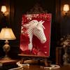 Set Pittura Perle Fai-da-te Modello Cavallo Bianco Decorazione Casa Diamanti Adesivi Fatti a Mano Tela Creativa Pittura Perle Artigianato Regalo Perfetto